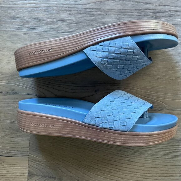 Donald Pliner Women's Fifi Slide Sandals Blue Leather Upper Resort 8.5M - Picture 6 of 9